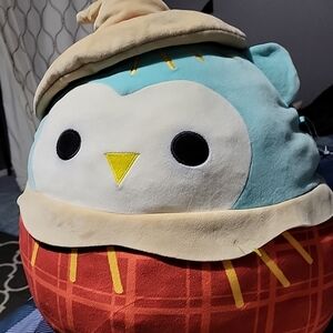 Adorable Owl Stuffed Animal - Blue, Red, Cream